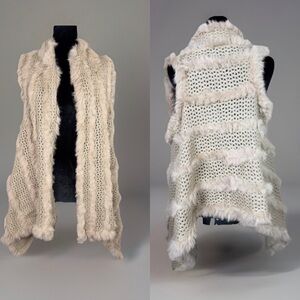 Dolce Cabo Fur Trim Knit Vest – Size S/M